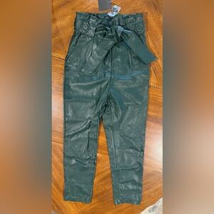 JLUXLABEL Forest Green Leather Pants